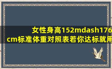 女性身高152—176cm,标准体重对照表,若你达标,就用不着减肥...