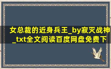 女总裁的近身兵王_by寂灭战神_txt全文阅读百度网盘免费下载