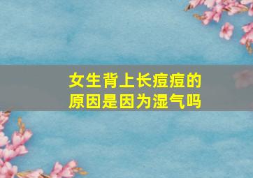 女生背上长痘痘的原因是因为湿气吗