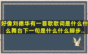 好像刘德华有一首歌歌词是什么什么舞台下一句是什么什么脚步...