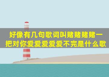 好像有几句歌词叫赌赌赌赌一把,对你爱爱爱爱爱不完。是什么歌