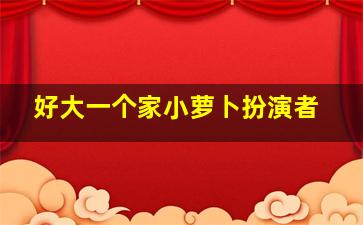 好大一个家小萝卜扮演者