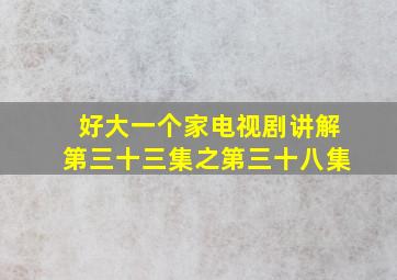 好大一个家电视剧讲解第三十三集之第三十八集。