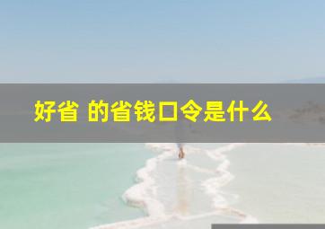 好省 的省钱口令是什么 