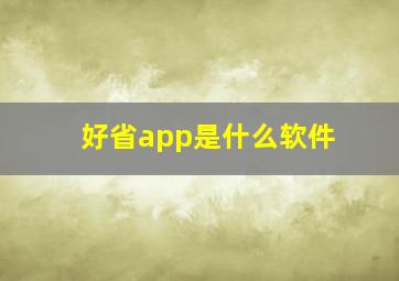 好省app是什么软件