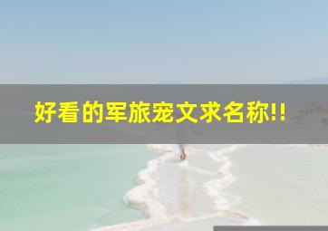 好看的军旅宠文,求名称!!