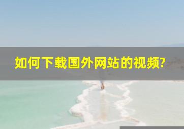 如何下载国外网站的视频?