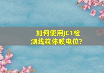 如何使用JC1检测线粒体膜电位?