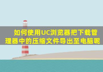 如何使用UC浏览器把下载管理器中的压缩文件导出至电脑呢(