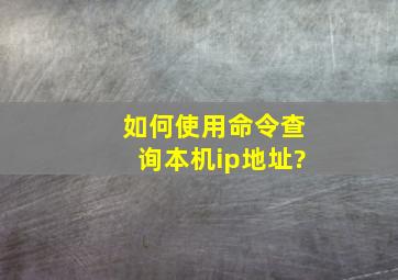 如何使用命令查询本机ip地址?