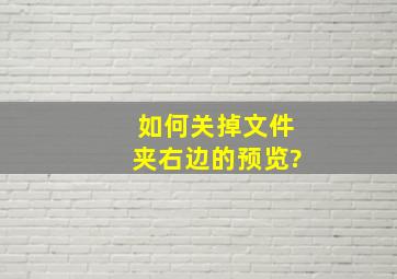 如何关掉文件夹右边的预览?