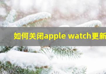 如何关闭apple watch更新?
