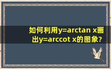 如何利用y=arctan x画出y=arccot x的图象? 我推出y=arccot x=arctan 1/x...