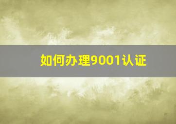 如何办理9001认证