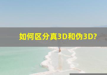 如何区分真3D和伪3D?