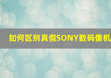 如何区别真假SONY数码像机