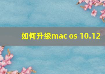 如何升级mac os 10.12