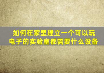 如何在家里建立一个可以玩电子的实验室,都需要什么设备