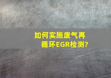 如何实施废气再循环(EGR)检测?()