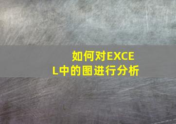 如何对EXCEL中的图进行分析