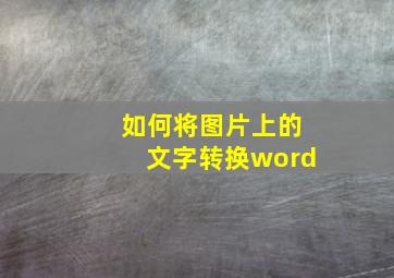 如何将图片上的文字转换word