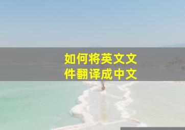 如何将英文文件翻译成中文