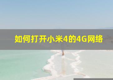 如何打开小米4的4G网络