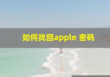 如何找回apple 密码