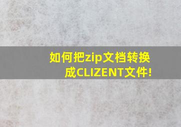 如何把zip文档转换成CLIZENT文件!