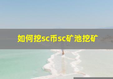 如何挖sc币,sc矿池挖矿