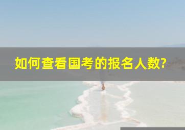 如何查看国考的报名人数?