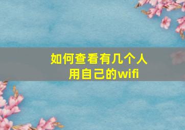 如何查看有几个人用自己的wifi