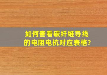 如何查看碳纤维导线的电阻、电抗对应表格?