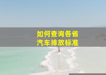 如何查询各省汽车排放标准