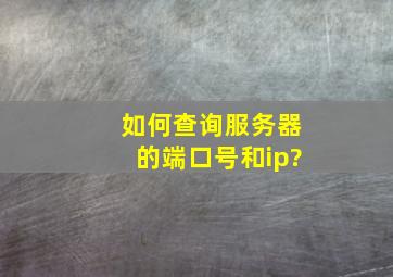 如何查询服务器的端口号和ip?