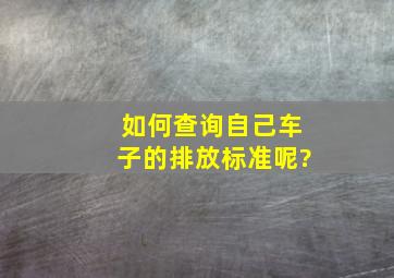 如何查询自己车子的排放标准呢?