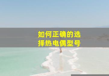 如何正确的选择热电偶型号