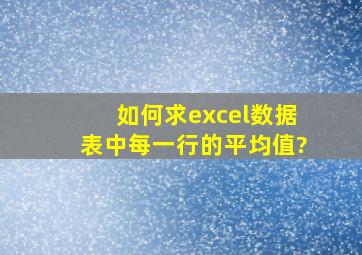 如何求excel数据表中每一行的平均值?