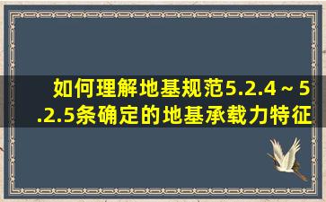 如何理解《地基规范》5.2.4～5.2.5条确定的地基承载力特征值?