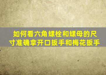 如何看六角螺栓和螺母的尺寸,准确拿开口扳手和梅花扳手