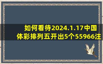 如何看待2024.1.17中国体彩排列五开出5个5,5966注一等奖,清空5亿...