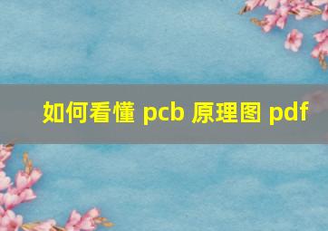 如何看懂 pcb 原理图 pdf