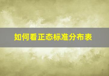 如何看正态标准分布表