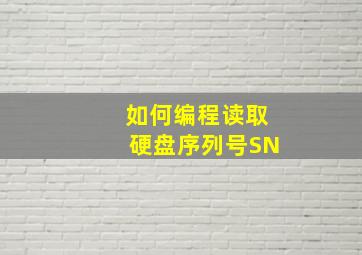 如何编程读取硬盘序列号SN