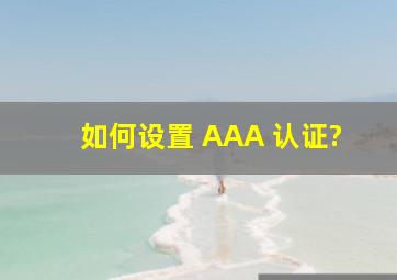 如何设置 AAA 认证?