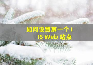 如何设置第一个 IIS Web 站点