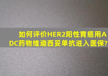 如何评价HER2阳性胃癌用ADC药物维迪西妥单抗进入医保?