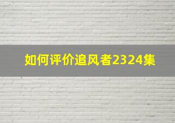 如何评价《追风者》23、24集 