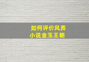 如何评价风弄小说《金玉王朝》 