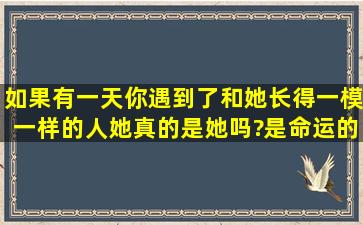 如果有一天你遇到了和她长得一模一样的人,她真的是她吗?是命运的...